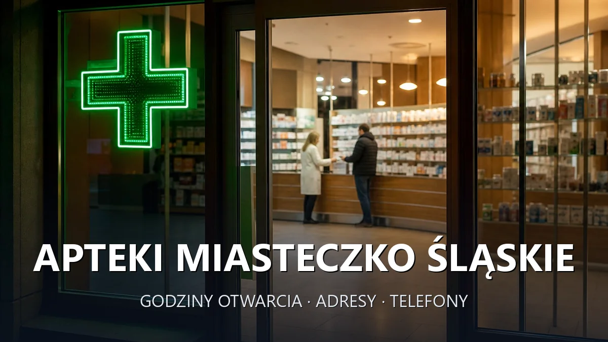 Apteki MIASTECZKO ŚLĄSKIE, powiat tarnogórski - adresy, telefony, godziny otwarcia