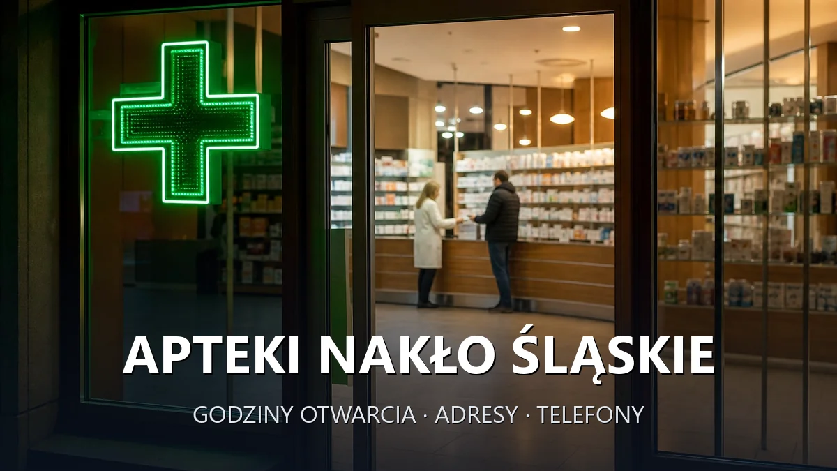 Apteki NAKŁO ŚLĄSKIE, gmina Świerklaniec, powiat tarnogórski - adresy, telefony, godziny otwarcia