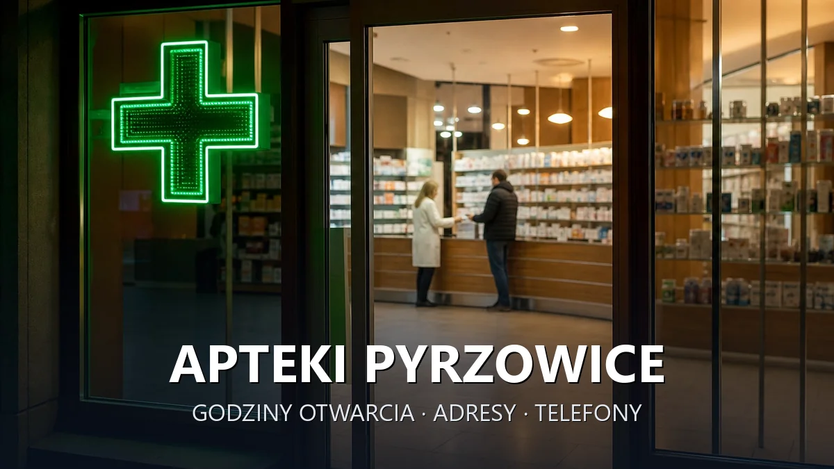 Apteki PYRZOWICE, gmina Ożarowice, powiat tarnogórski - adresy, telefony, godziny otwarcia