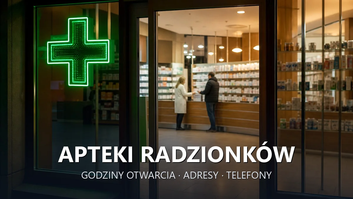 Apteki Radzionków, powiat tarnogórski - adresy, telefony, godziny otwarcia
