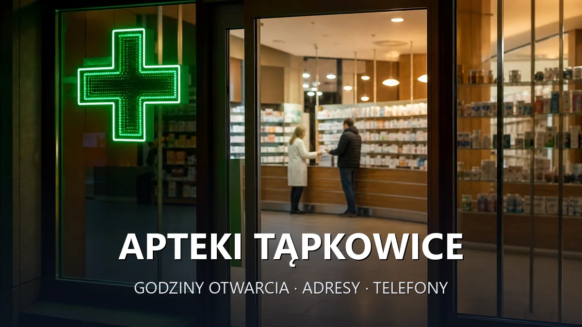 Apteki Tąpkowice, gmina Ożarowice, powiat tarnogórski - adresy, telefony, godziny otwarcia