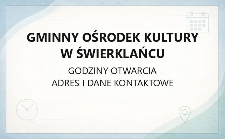 Gminny Ośrodek Kultury w Świerklańcu - kontakt, zajęcia stałe i bilety do Pałacu Kawalera