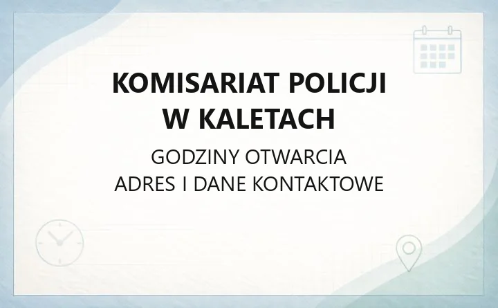 Komisariat Policji w Kaletach - kontakt, dzielnicowi, zgłaszanie spraw