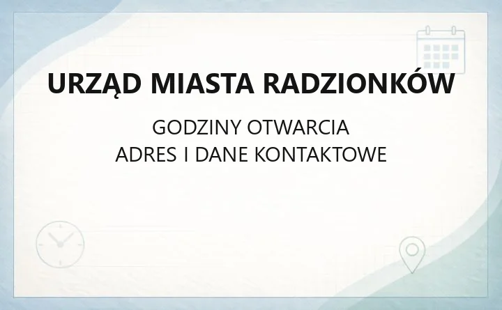 Urząd Miasta Radzionków - kontakt, wydziały, godziny i e-usługi