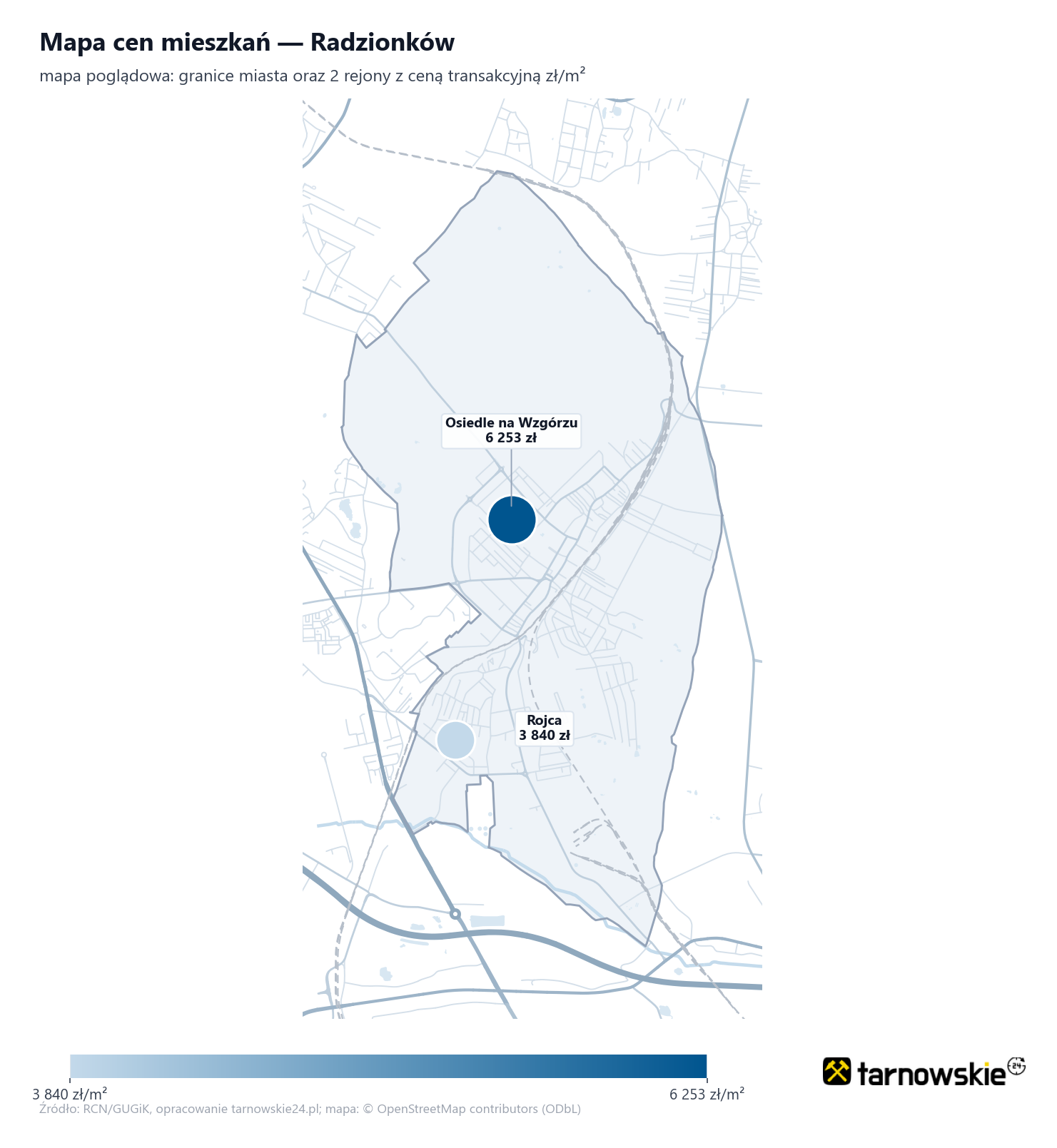 Mapa cen mieszkań - Radzionków