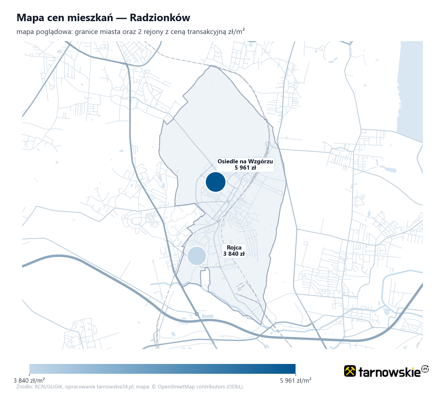 Mapa cen mieszkań - Radzionków