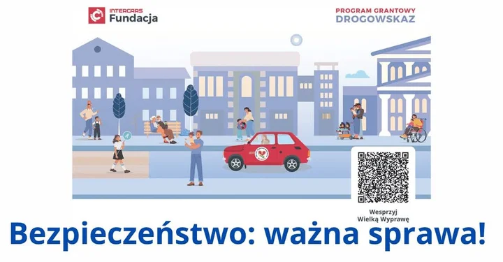 Grafika promocyjna wydarzenia Bezpieczeństwo: ważna sprawa! z Inter Cars – sobotnie poranki edukacyjne dla rodzin