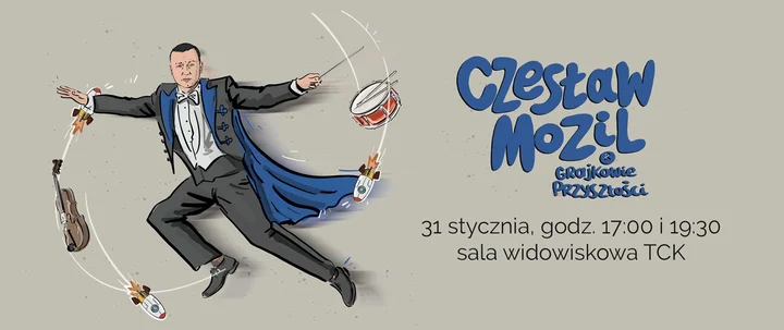 Grafika promocyjna wydarzenia Czesław Mozil & Grajkowie Przyszłości — koncert z młodymi muzykami w Tarnowskich Górach