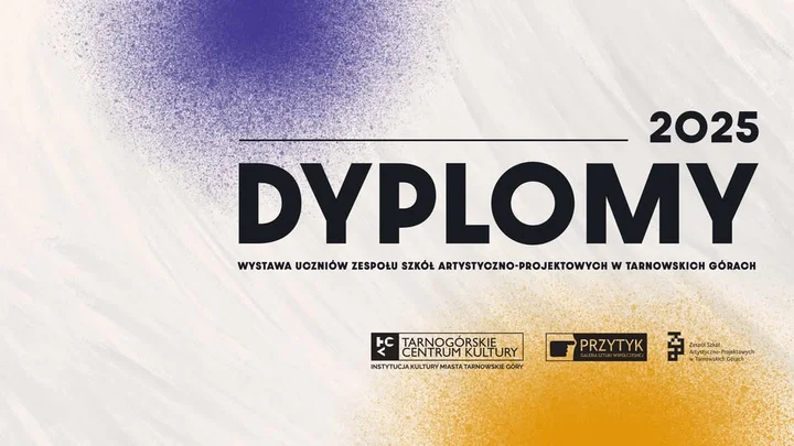 Grafika promocyjna wydarzenia Dyplomy ZSAP 2025 — wystawa prac dyplomowych uczniów ZSAP