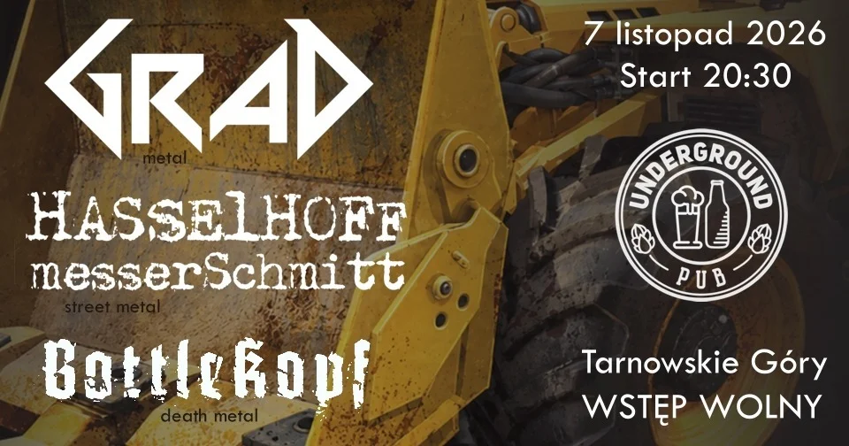 Grafika promocyjna wydarzenia Koncert Grad, Hasselhoff Messerschmitt i Bottlekopf
