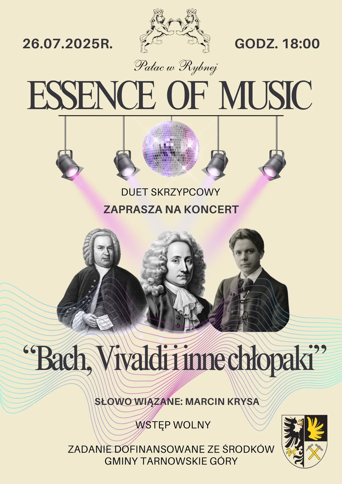 Grafika promocyjna wydarzenia Koncert muzyki barokowej w Pałacu w Rybnej