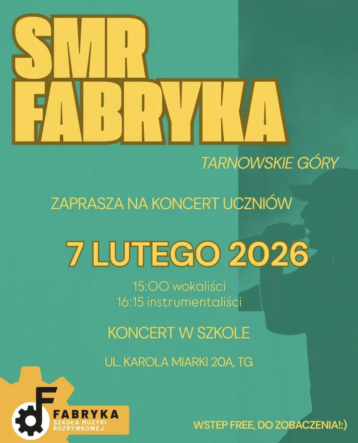 Grafika promocyjna wydarzenia KONCERT UCZNIÓW SMRF w Tarnowskich Górach