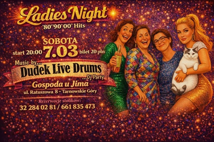 Grafika promocyjna wydarzenia Ladies Night 809000 Hits — potańcówka w Gospodzie u Jima