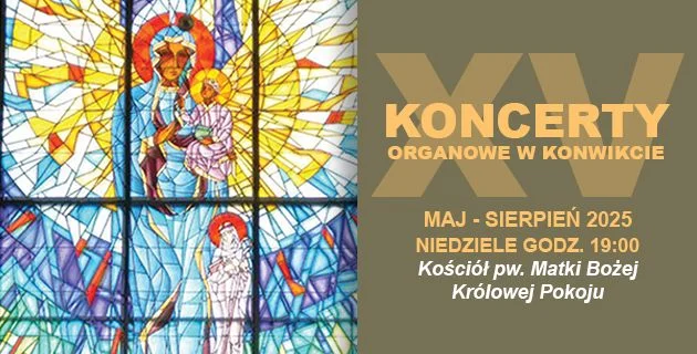 Grafika promocyjna wydarzenia Letnie koncerty organowe w kościele w Konwikcie