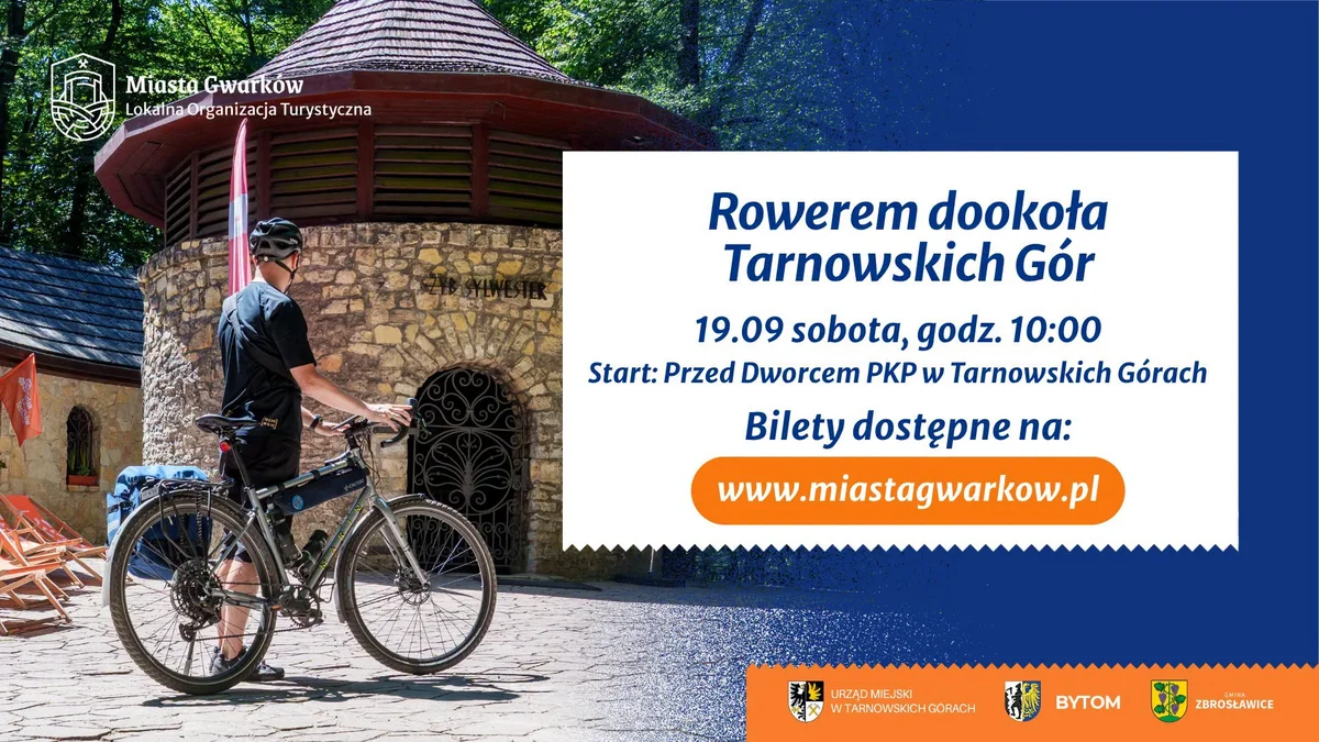 Grafika promocyjna wydarzenia Rowerem dookoła Tarnowskich Gór