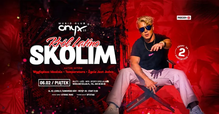 Grafika promocyjna wydarzenia SKOLIM w Onyx — koncert karnawałowy, 6 lutego 2026