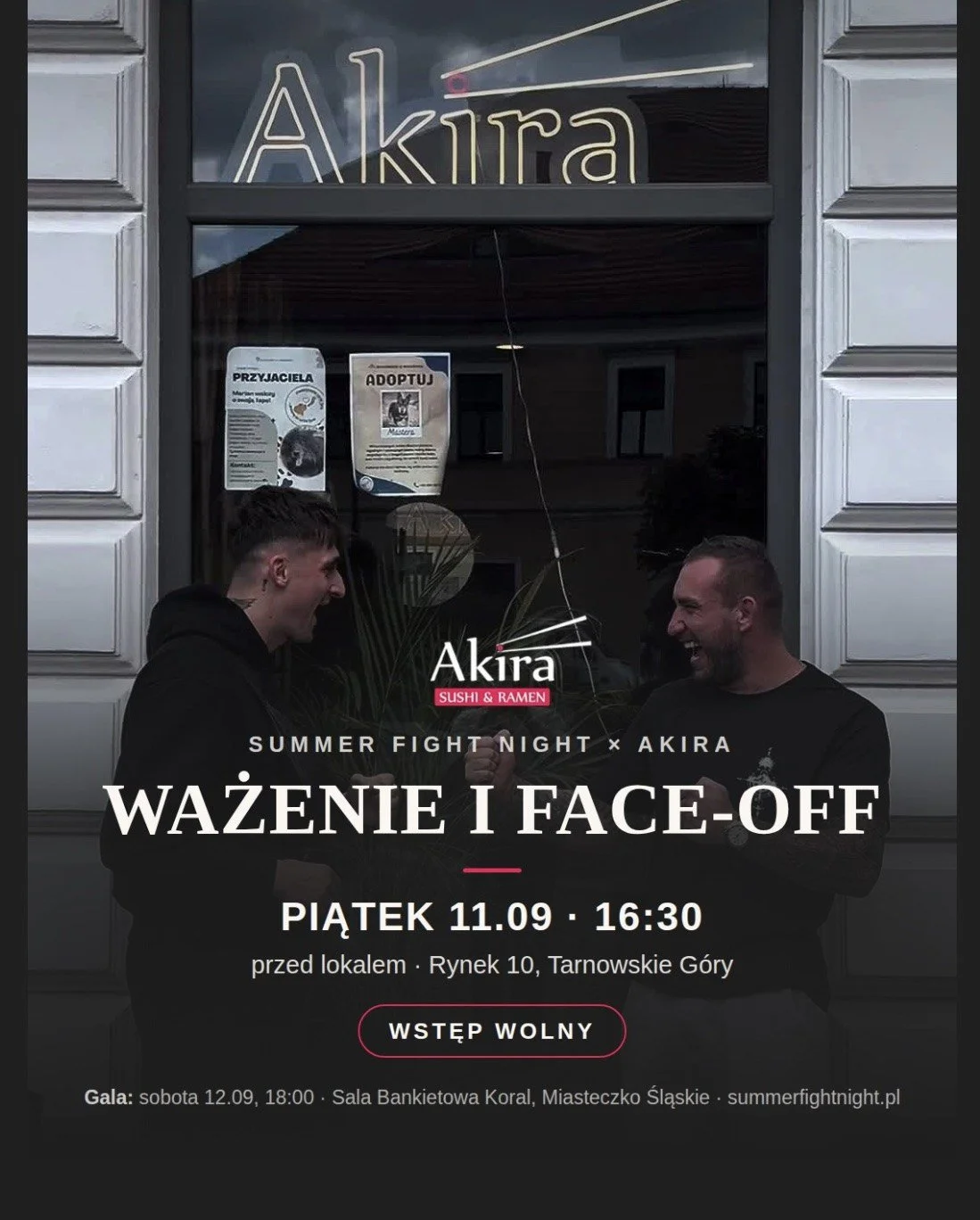 Grafika promocyjna wydarzenia Summer Fight Night: ważenie i face-off