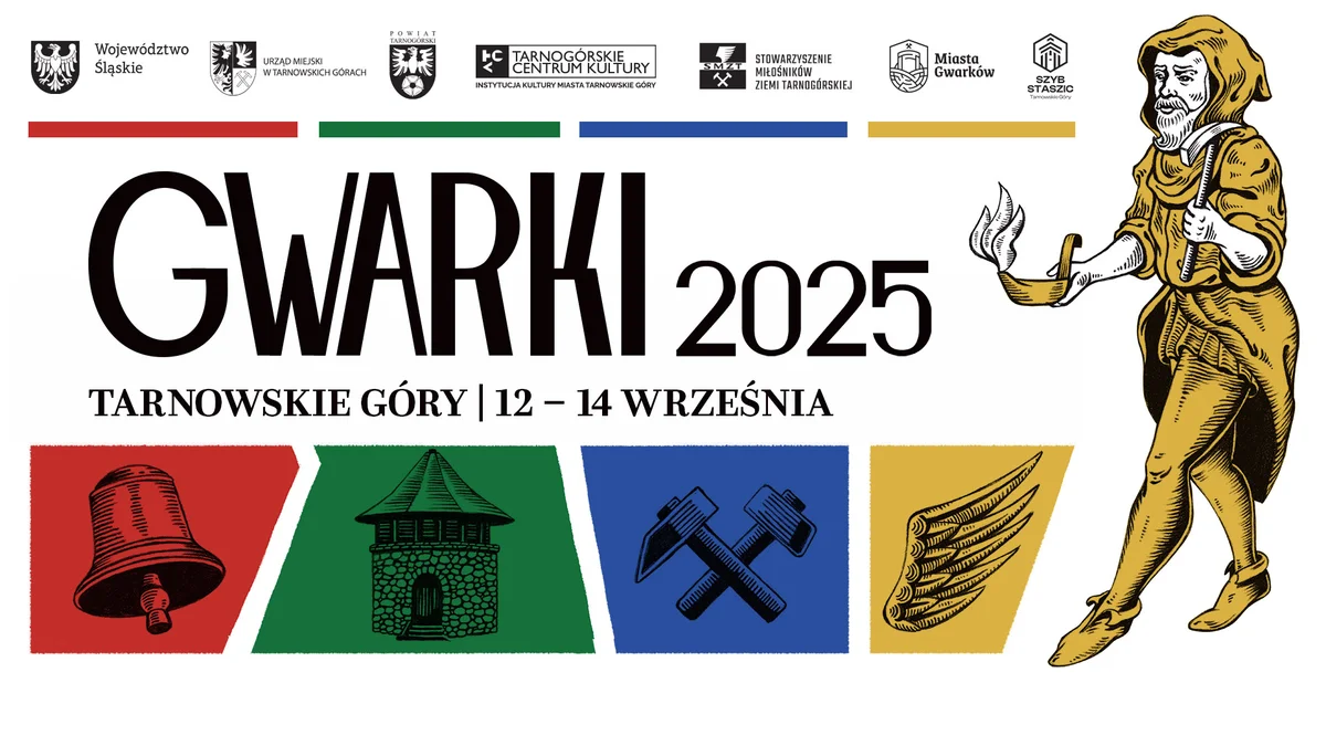 Grafika promocyjna wydarzenia Święto Tarnowskich Gór z bogatym programem kulturalnym i Pochodem Gwarkowskim