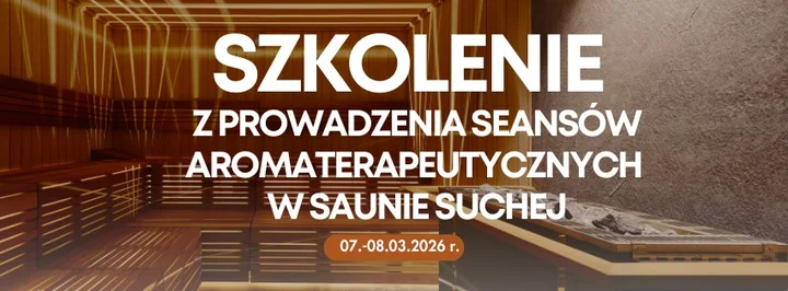 Grafika promocyjna wydarzenia Zostań Saunamistrzem — profesjonalne szkolenie Aufguss