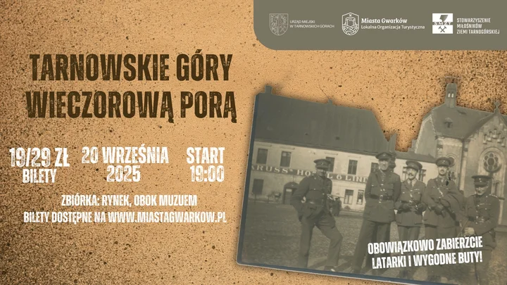 Obrazek przedstawia grafikę promocyjną wydarzenia Wieczorny spacer śladami brytyjskich wojsk w Tarnowskich Górach