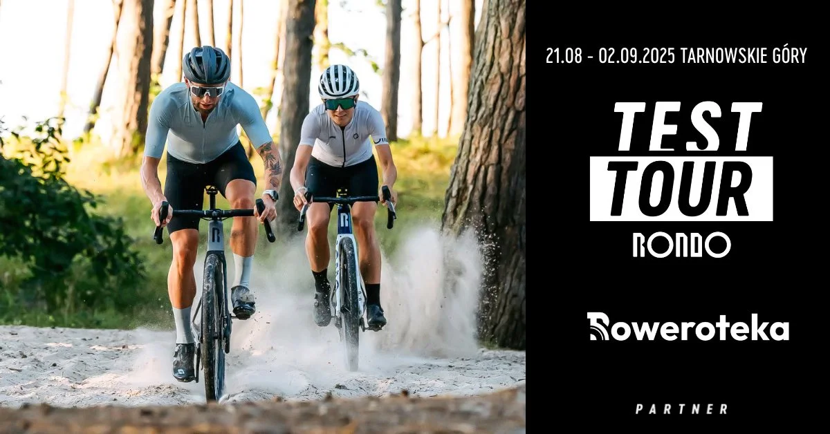 Grafika promocyjna wydarzenia Testowanie rowerów w Tarnowskich Górach w ramach RONDO Test Tour 2025