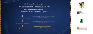 Grafika promocyjna wydarzenia Festiwal szachowy z okazji 500‑lecia Tarnowskich Gór