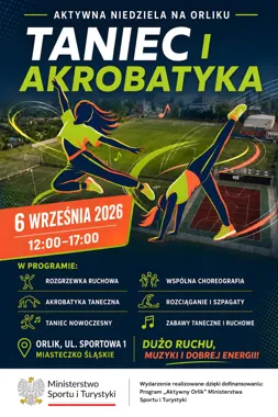 Grafika promocyjna wydarzenia Taniec, akrobatyka i mnóstwo dobrej energii