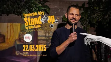 Grafika promocyjna wydarzenia Wiosenny open-mic w Dolna Bar — stand-up 22 marca w Tarnowskich Górach