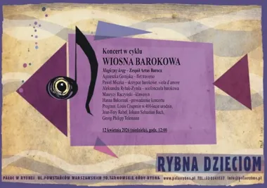 Grafika promocyjna wydarzenia XIII Wiosna Barokowa — Rybna dzieciom: „Magiczny krąg” (Aetas Baroca)