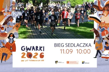 Grafika promocyjna wydarzenia XXII Tarnogórski Bieg Sedlaczka