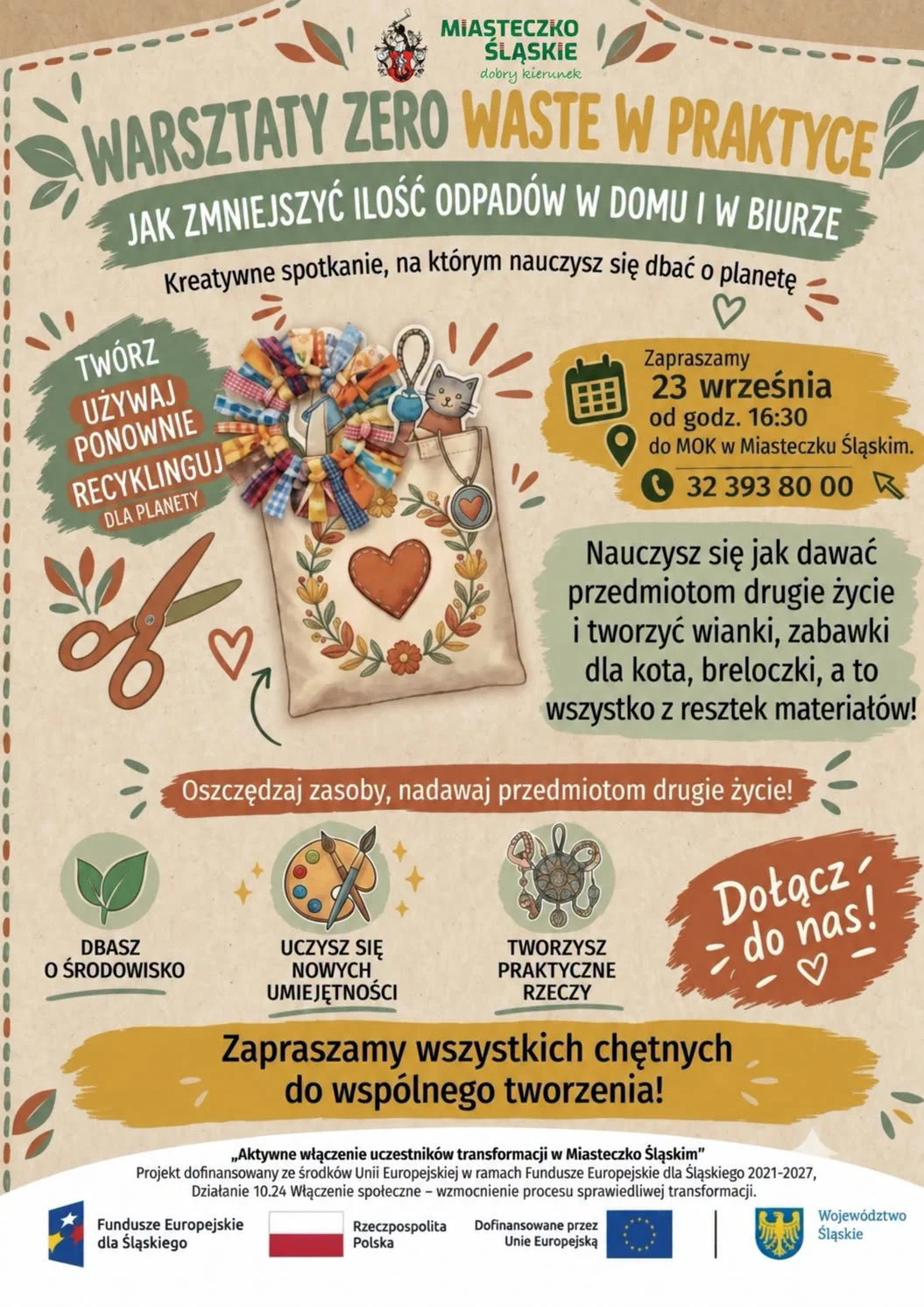 Grafika promocyjna wydarzenia Warsztaty Zero Waste w praktyce