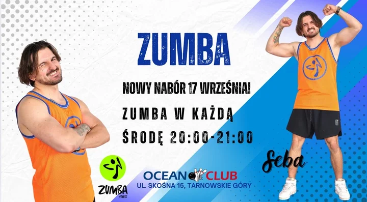Grafika promocyjna wydarzenia Zumba Tarnowskie Góry — wielkie otwarcie grupy Zumba Fitness