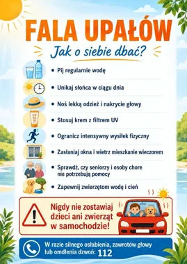 Upał daje się we znaki – w Miasteczku Śląskim przypominają o bezpieczeństwie