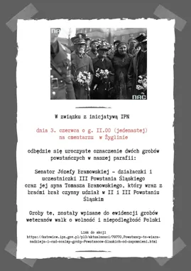 W Żyglinie oddadzą hołd Bramowskim. Ich groby otrzymają znak pamięci