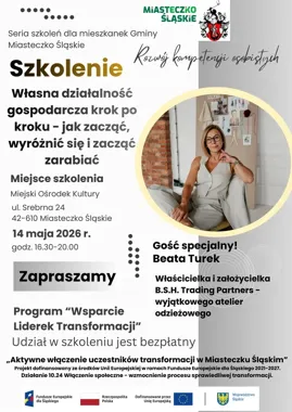 Własny biznes krok po kroku dla mieszkanek Miasteczka Śląskiego