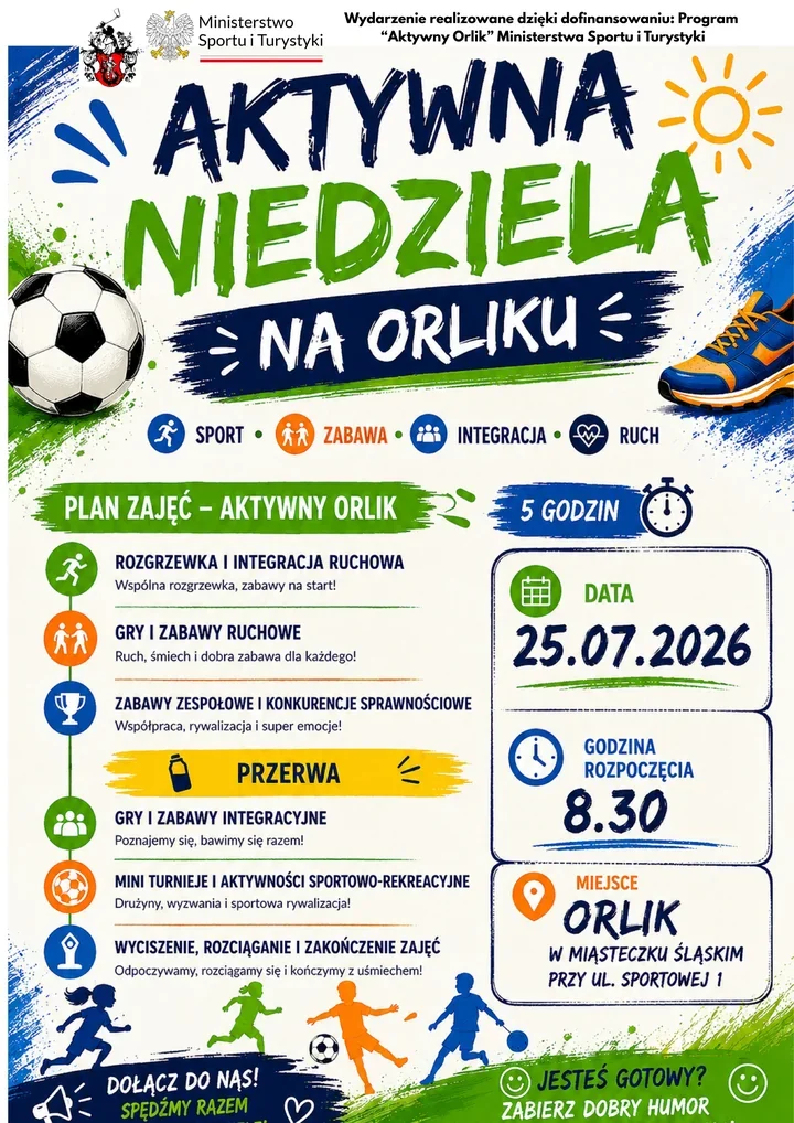 Na Orliku pięć godzin ruchu i zabawy. Zajęcia są bezpłatne