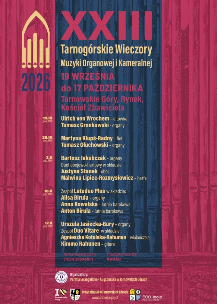 Organy, altówka i ślad dawnych Tarnowskich Gór. Pięć koncertów w Kościele Zbawiciela
