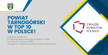 Powiat Tarnogórski wśród najlepszych samorządów – **10. miejsce** w ogólnopolskim rankingu