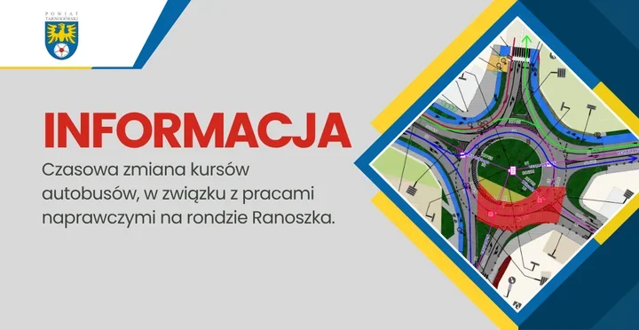 Rondo Ranoszka pod naprawę. Autobusy w Tarnowskich Górach pojadą objazdami